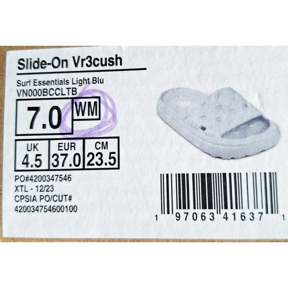 Vans Slide-On VR3Cush Surf Essentials Light Blue Women's Size 7 NEW 2023 Super - Picture 8 of 8